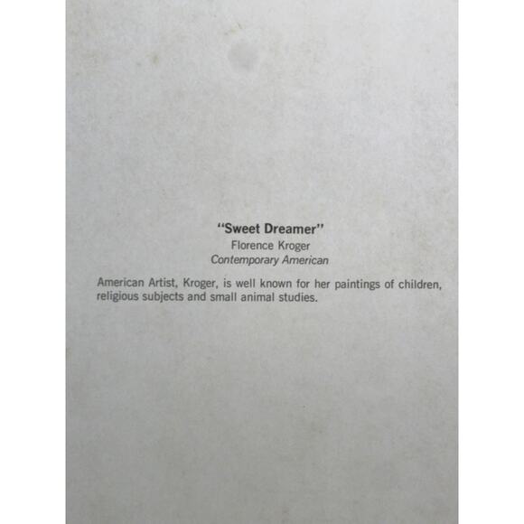 Vintage Florence Kroger Litho Print 11x14" Sweet Dreamer Baby Nursery Unisex - Picture 6 of 7